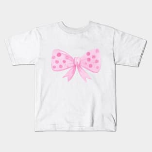 Watercolor pink bow Kids T-Shirt